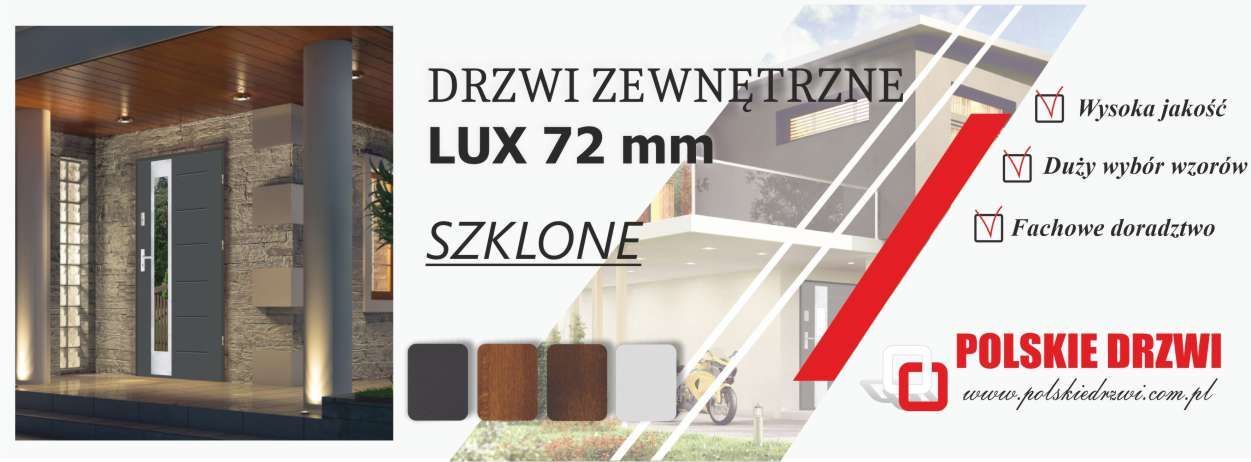 Drzwi LUX 72mm szklone
